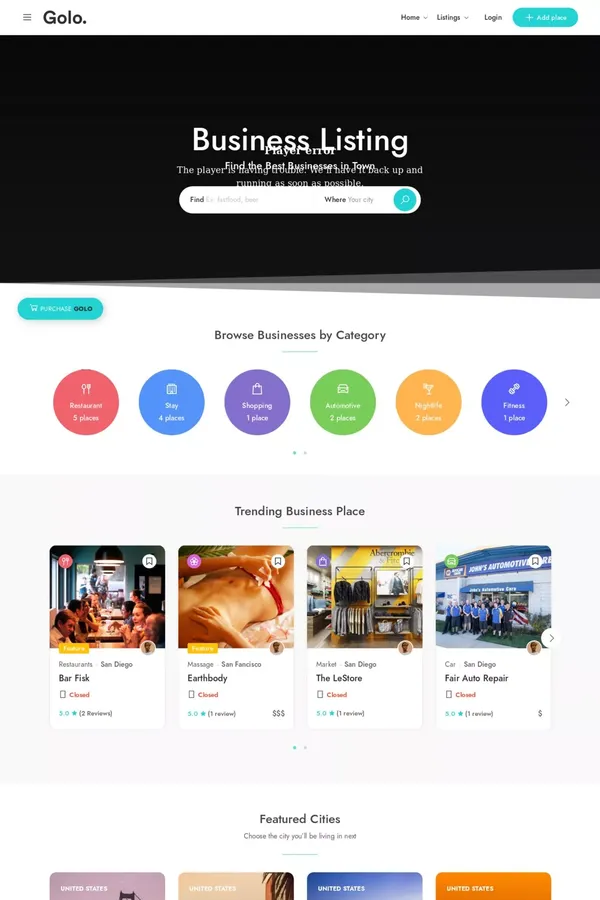 Home Video - Business Listing - website design inspiration