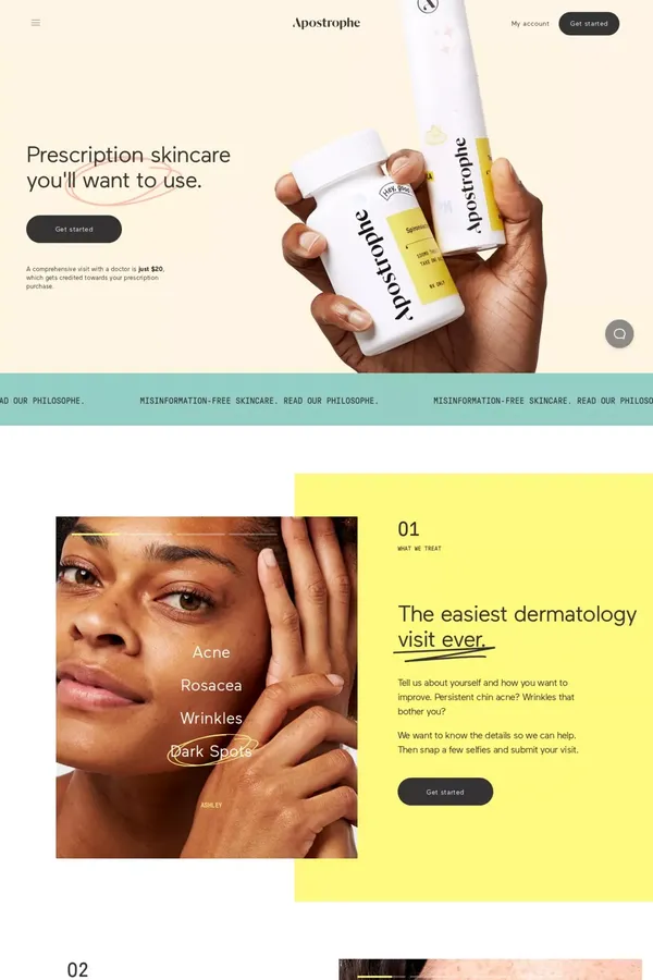 Apostrophe | Dermatology crafted to you. - Landing design inspiration
