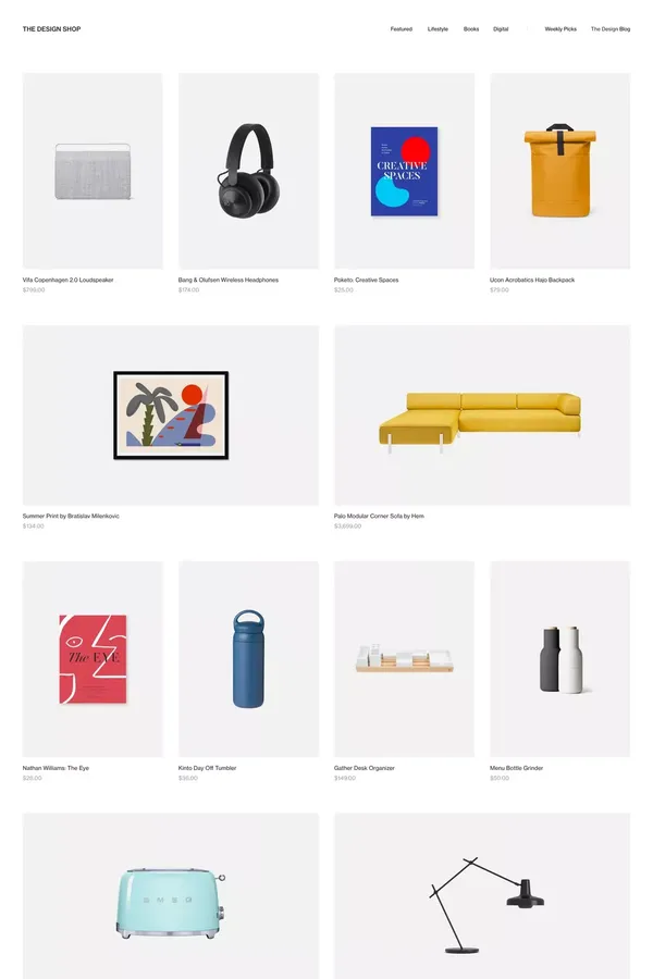 The Design Shop - Ecommerce design inspiration