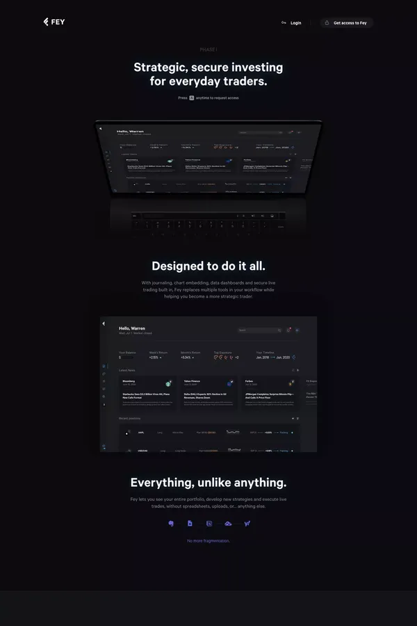 Fey - Landing design inspiration