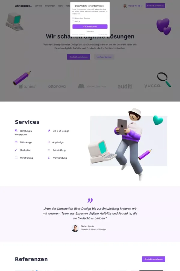 whitespace - Wir schaffen digitale Lösungen! - website design inspiration