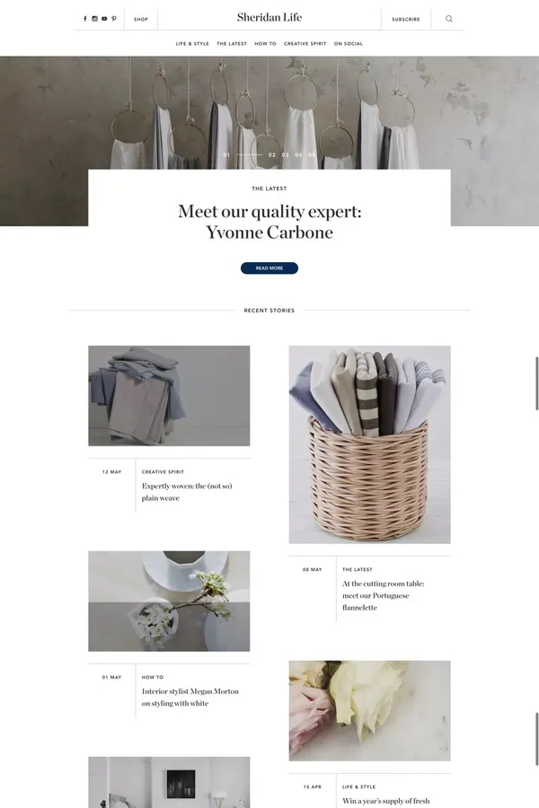 Sheridan Life - A guide to beautiful Australian living - Blog design inspiration