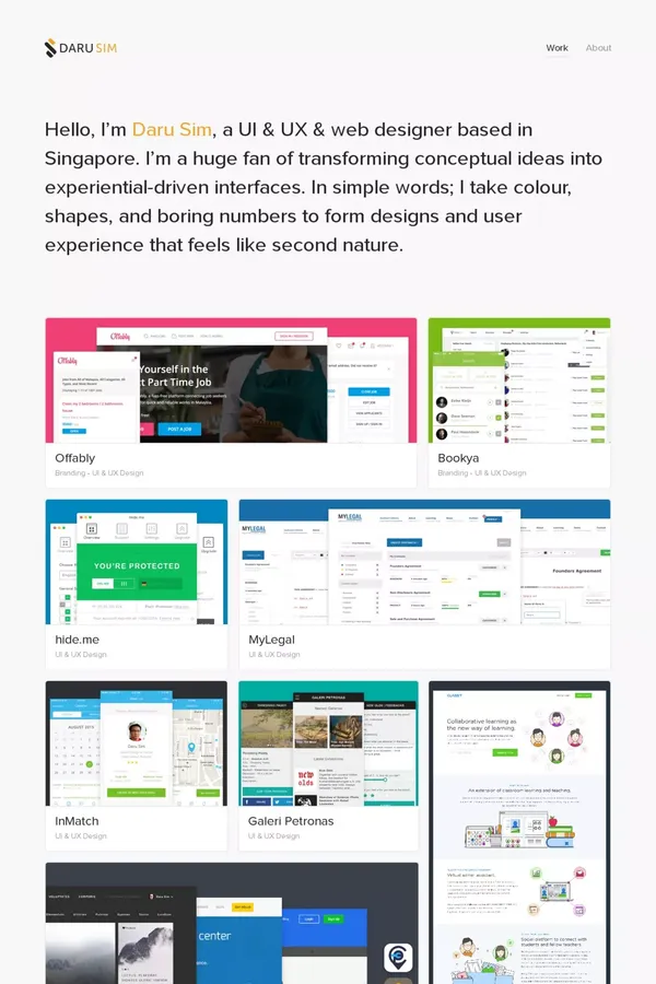 Daru Sim - UI & UX Designer | Website Designer | Malaysia & Singapore - website design inspiration