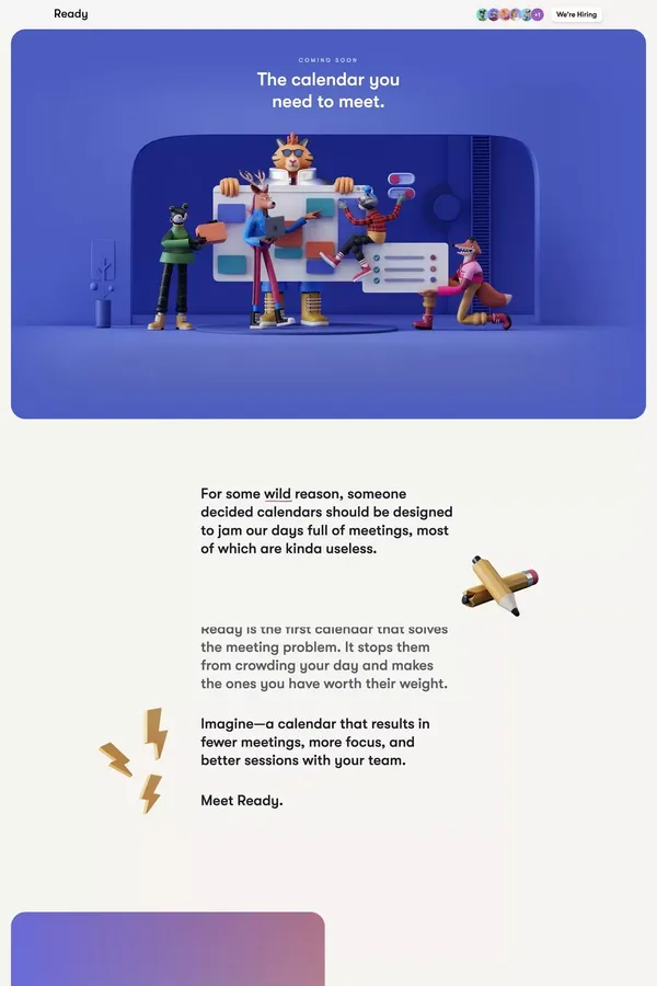 Ready — The calendar you need to meet. - Landing design inspiration