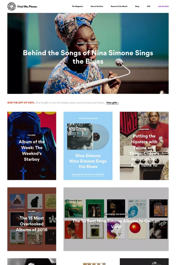 Vinyl Me, Please. The best damn record club. - Other design inspiration