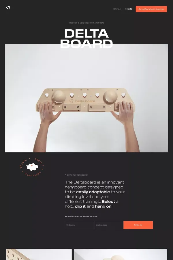 Delta Board - Modular & upgradeable fingerboard - Landing design inspiration