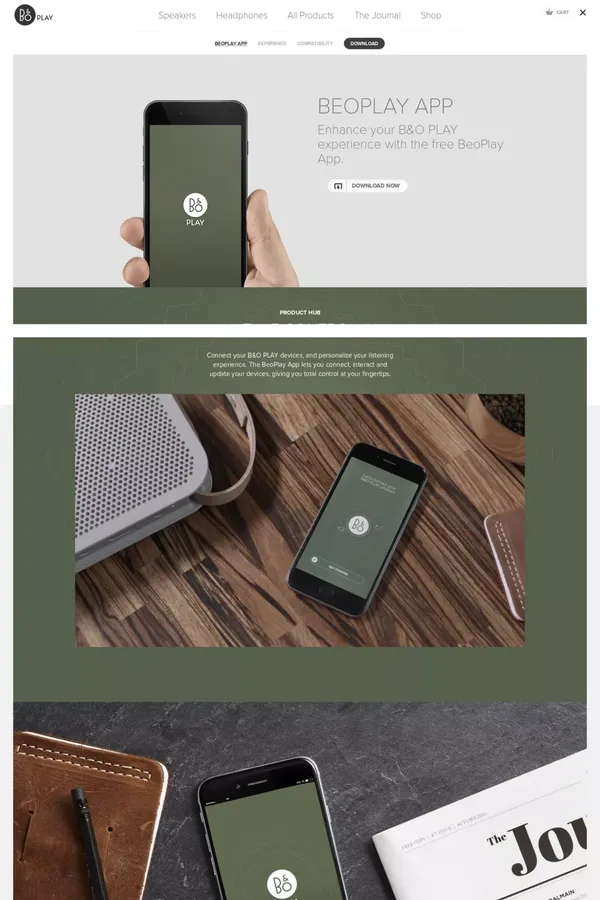 BeoPlay App - Landing design inspiration