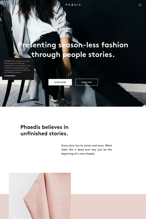 PHAEDIS | Bringing You Designer Clothes From Seasons Gone By - Landing design inspiration
