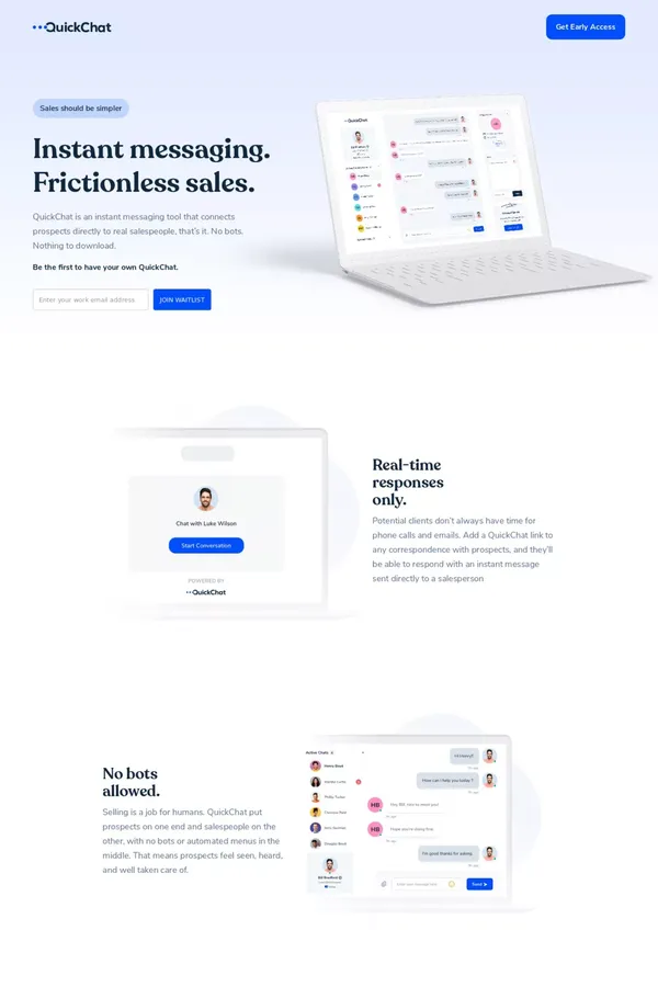 Quickchat - Landing design inspiration