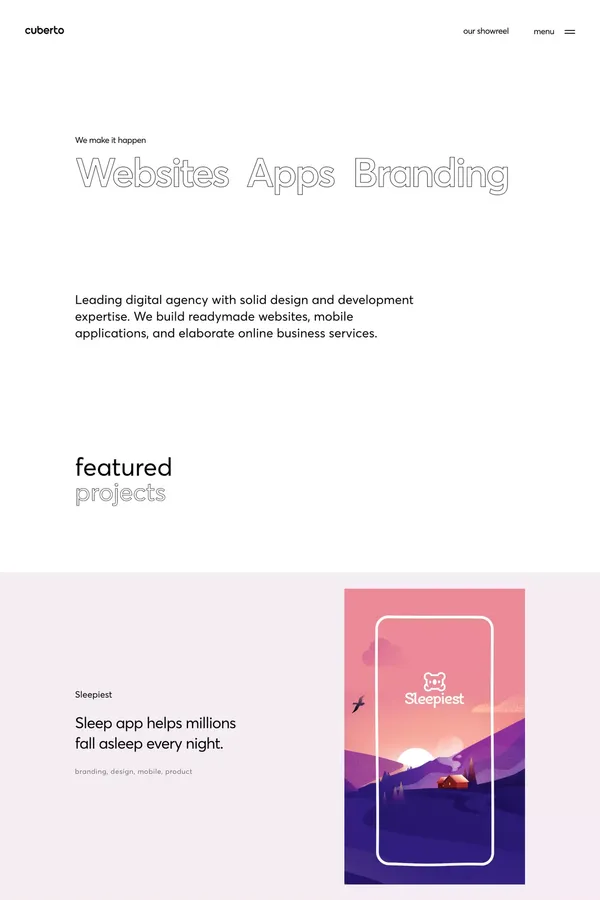 Cuberto — Leading digital agency - Portfolio design inspiration