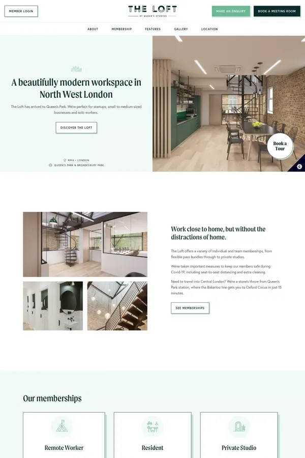 Co-working & Flexible Office Space Queen's Park | The Loft - Landing design inspiration
