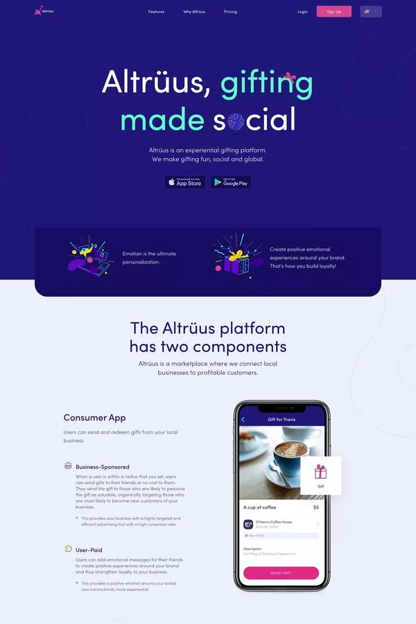 Altrüus - Landing design inspiration