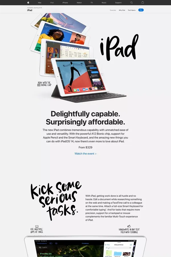 iPad 10.2-inch - Apple - Landing design inspiration
