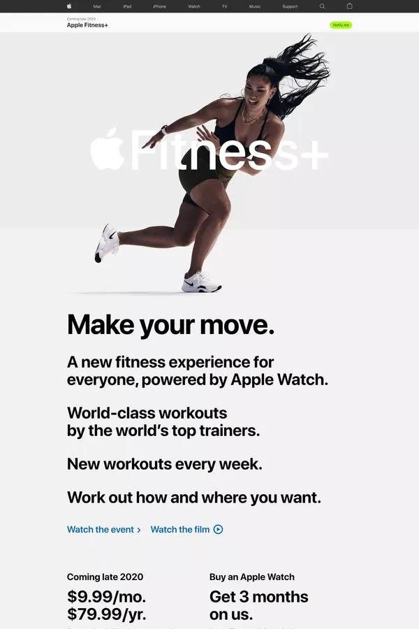 Apple Fitness+ - Apple - Landing design inspiration