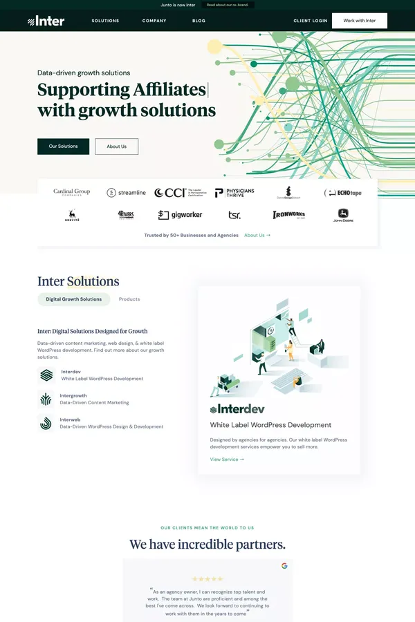 Inter: Data-Driven Growth Solutions - Landing design inspiration