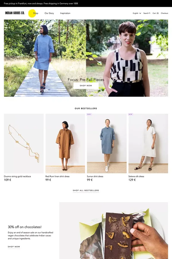 Contemporary ethical Indian fashion & homewares - Indian Goods Co. - Ecommerce design inspiration