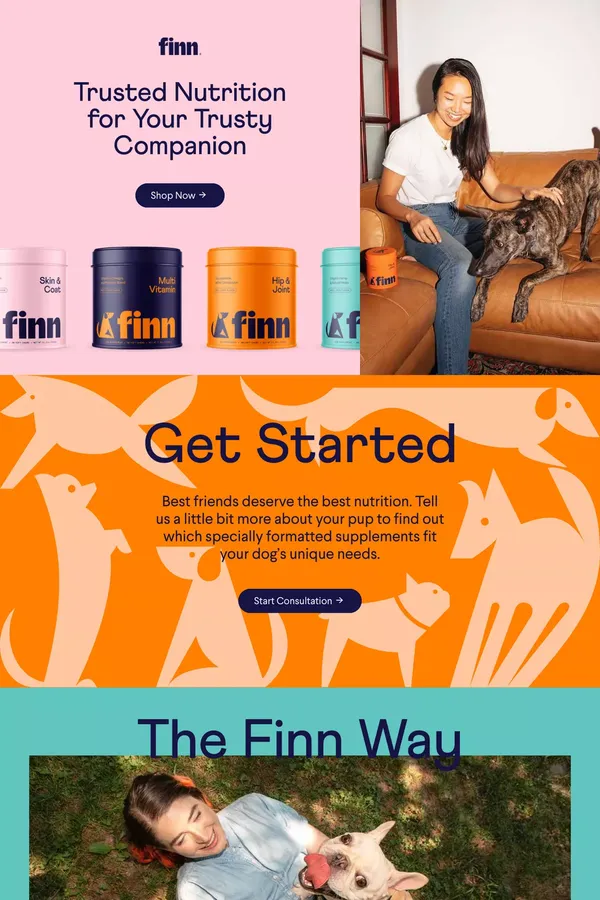 Finn • Home - Landing design inspiration