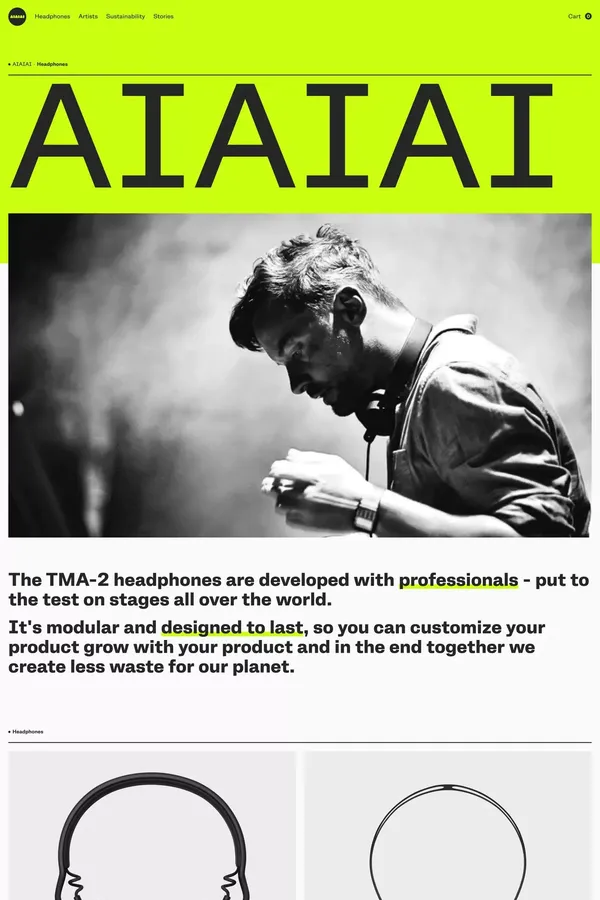 AIAIAI Audio | Trusted by artists all over the world - Landing design inspiration