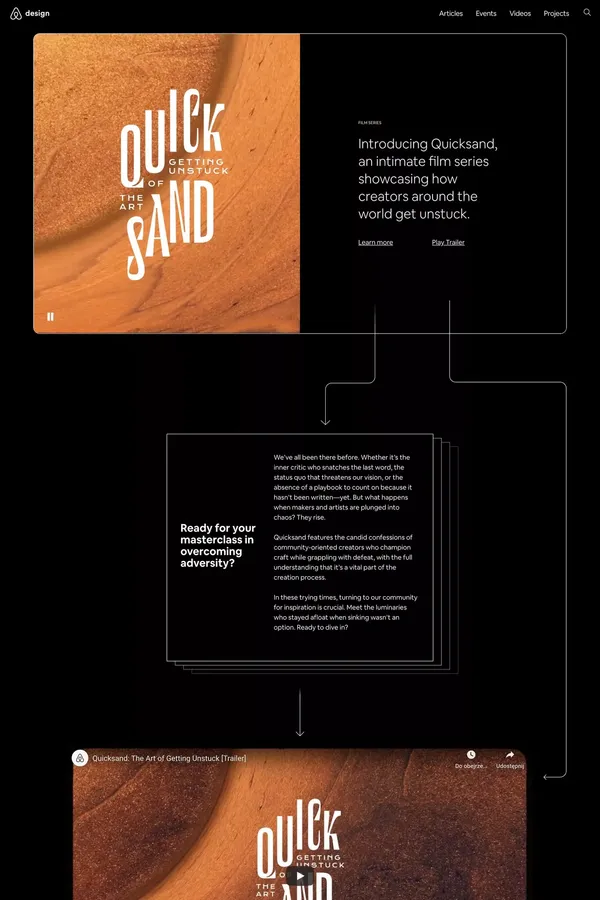 Quicksand, The Art of Getting Unstuck - Airbnb.Design - Other design inspiration