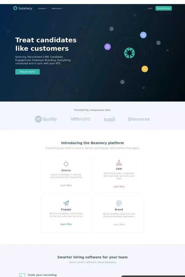 https://beamery.com/ - Landing design inspiration