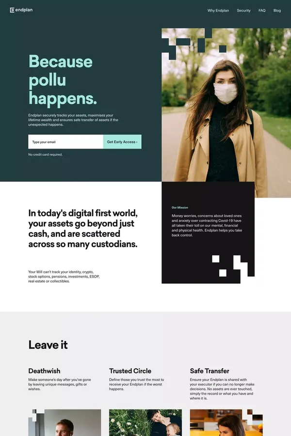 Endplan - Landing design inspiration