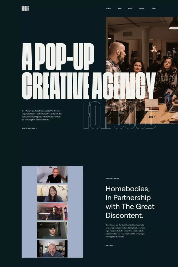Good Measure | A Pop-Up Creative Agency - Portfolio design inspiration