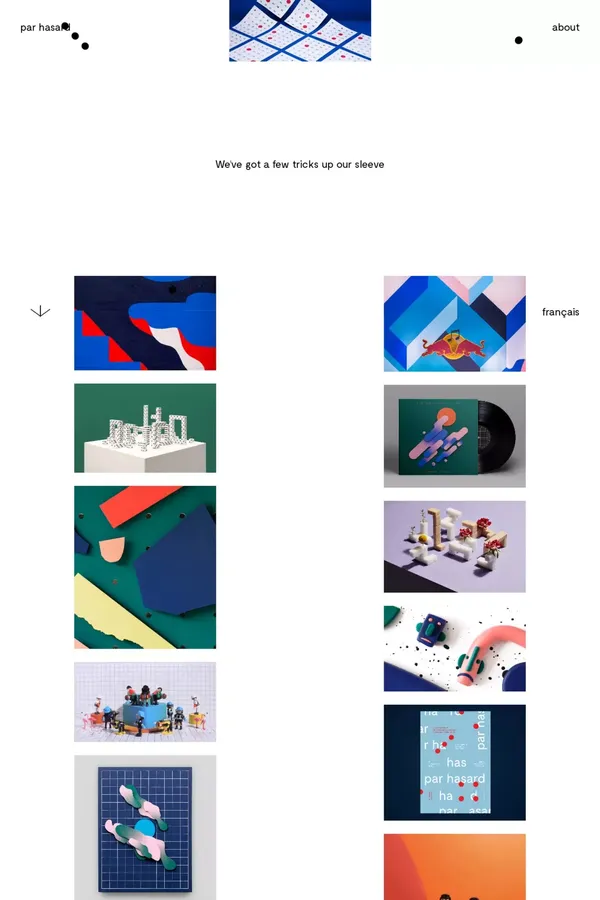 Homepage - Par Hasard - Portfolio design inspiration