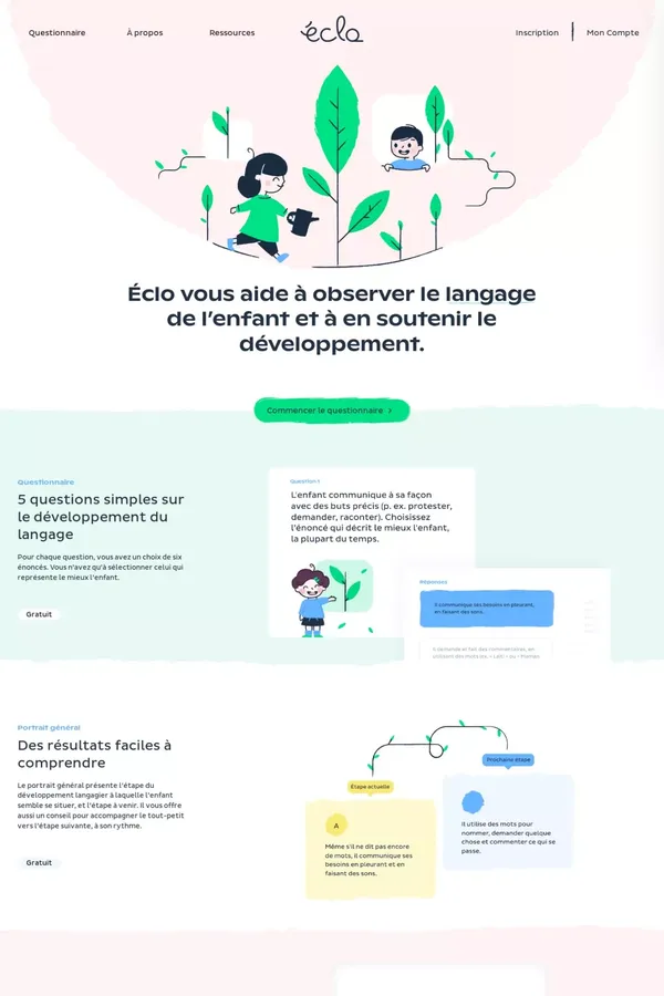 éclo, plateforme d’aide au développement du langage chez l'enfant – éclo - website design inspiration