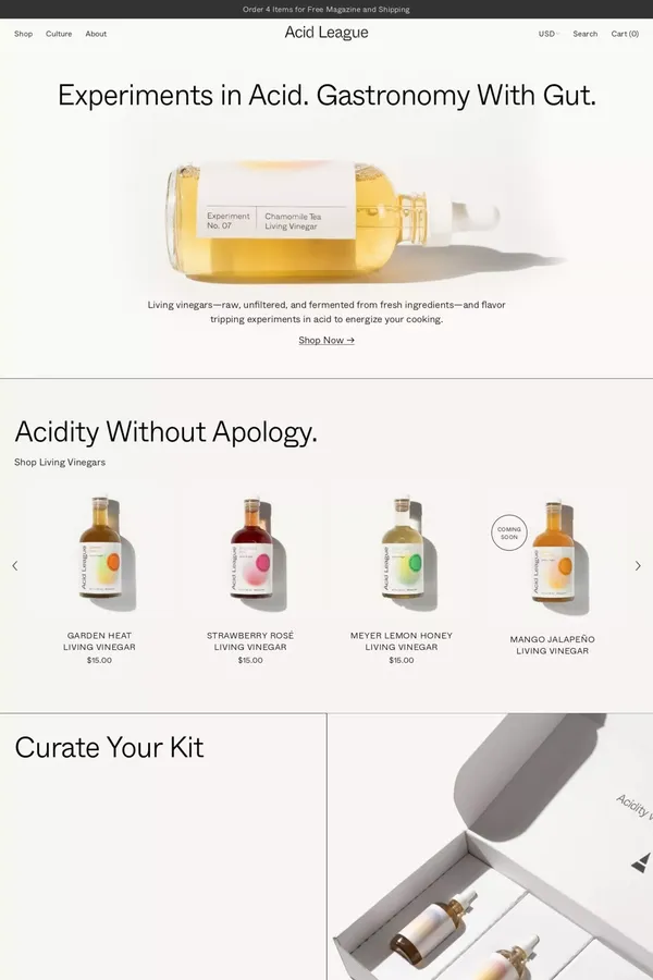 Acid League - Ecommerce design inspiration