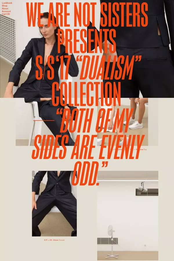 We Are Not Sisters - Ecommerce design inspiration