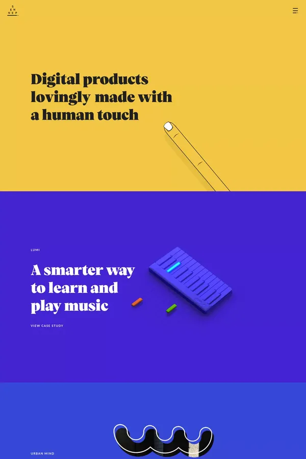 Sennep - Digital product studio - Portfolio design inspiration