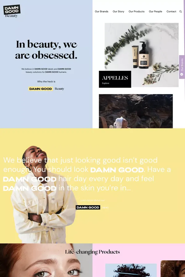 Damn Good Beauty | Brands that give a damn - Landing design inspiration