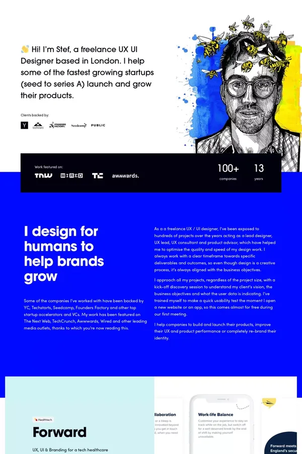 Freelance UX UI Designer, London - Stef Ivanov - Portfolio design inspiration