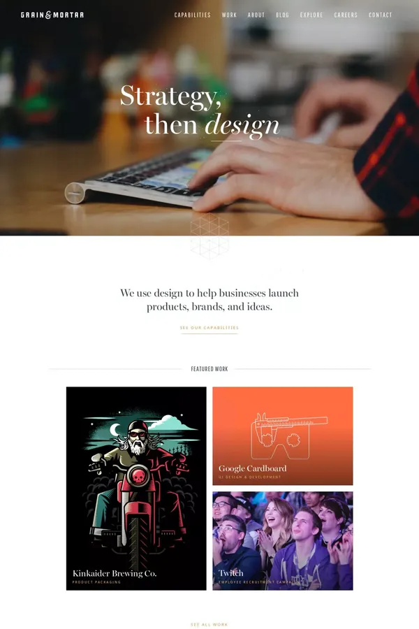 Grain & Mortar - Portfolio design inspiration