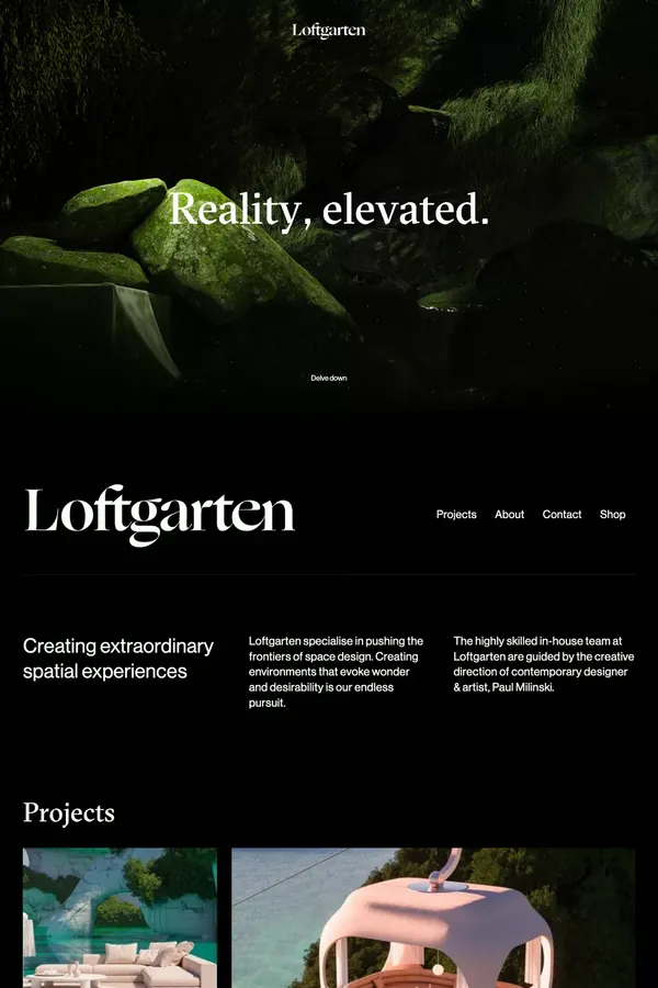 Loftgarten - Portfolio design inspiration