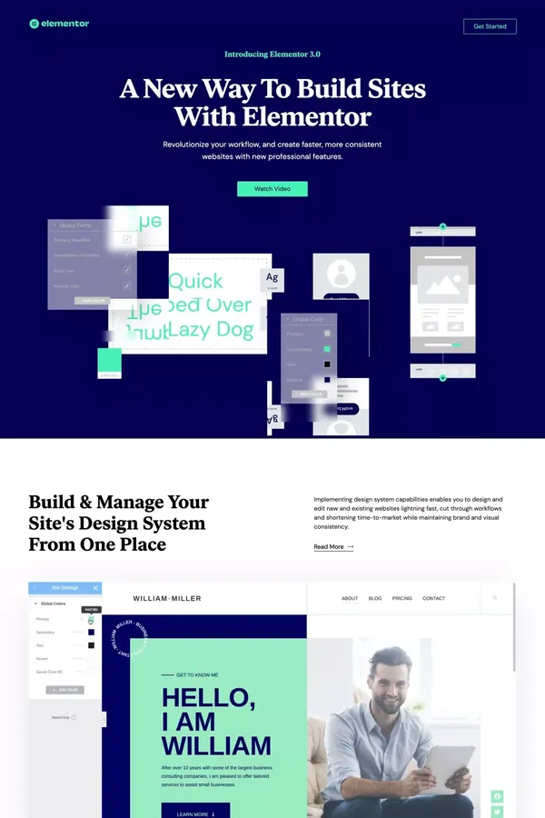 The #1 Professional Website Builder | Elementor - Landing design inspiration