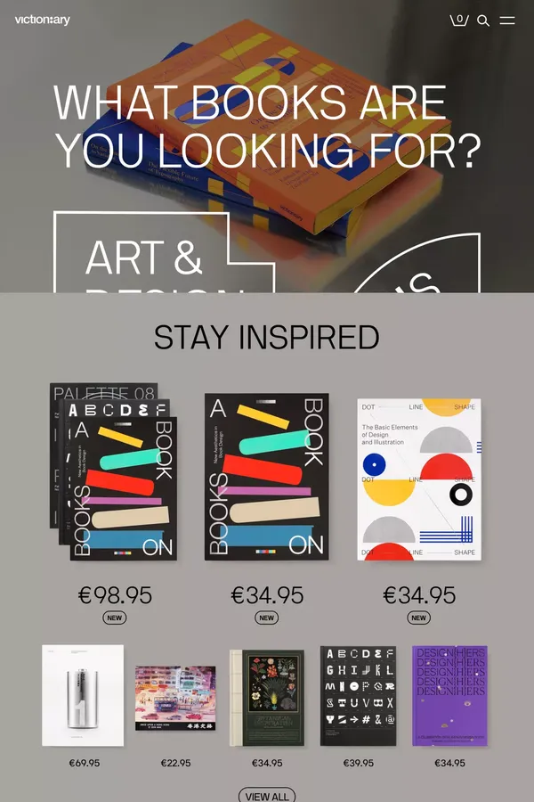 viction:ary - Ecommerce design inspiration