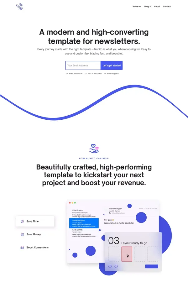 Nunito - Newsletter Webflow Template - Template design inspiration