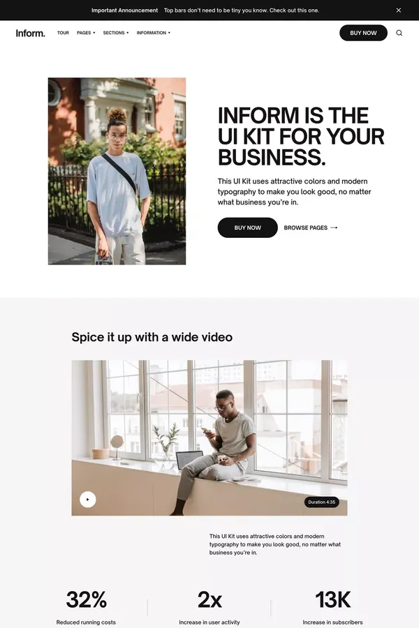 Inform  - UI Kit Webflow Template - Template design inspiration