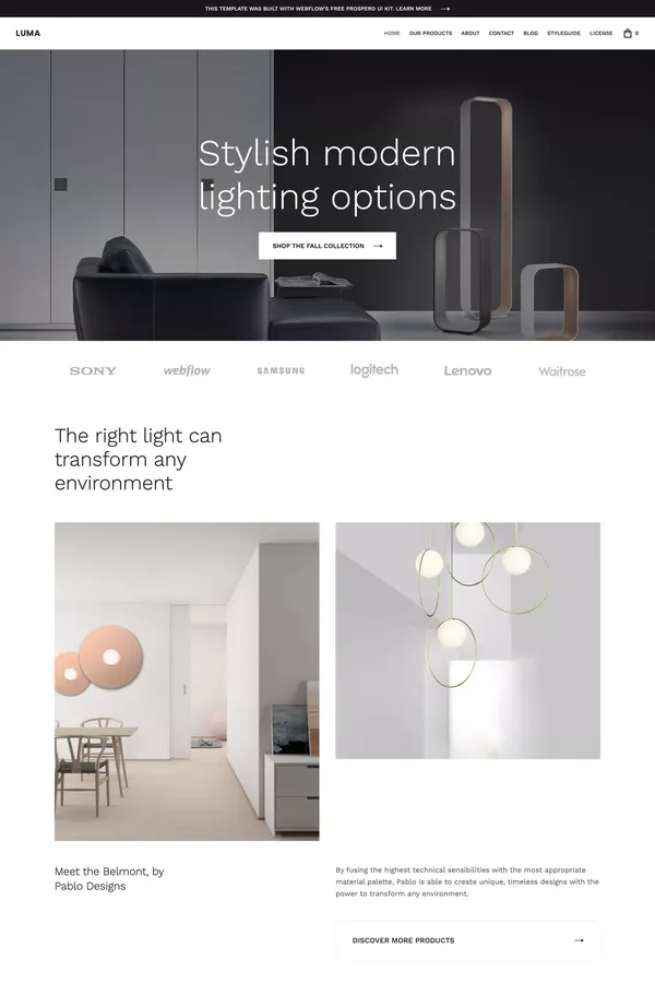 Luma - Retail Webflow Template - Template design inspiration