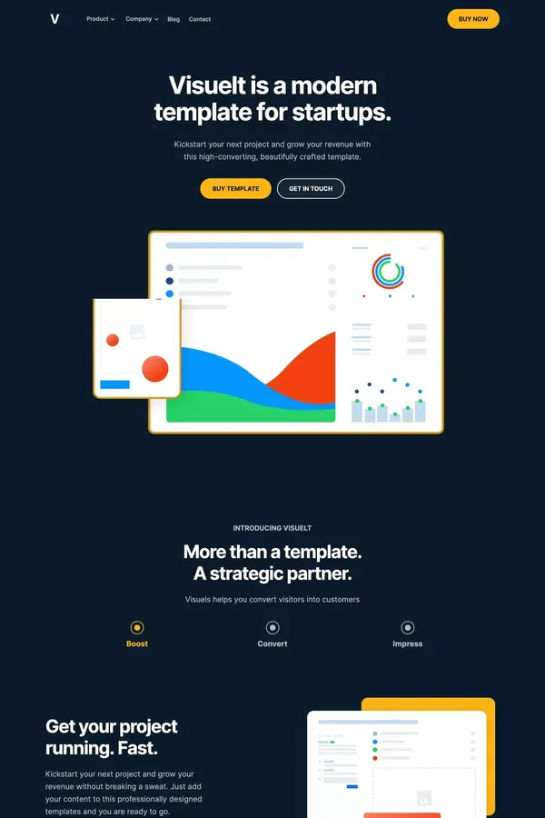 Visuelt - Startup Webflow Template - Template design inspiration
