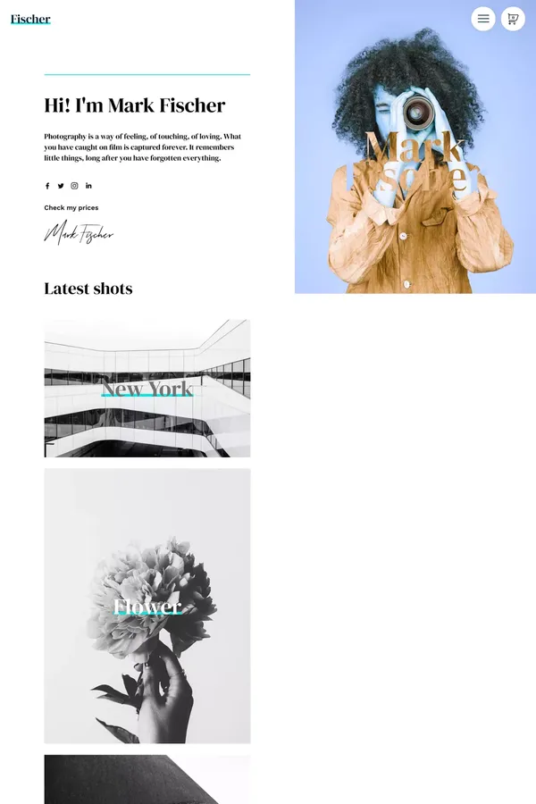 Fischer - Portfolio Webflow Template - Template design inspiration