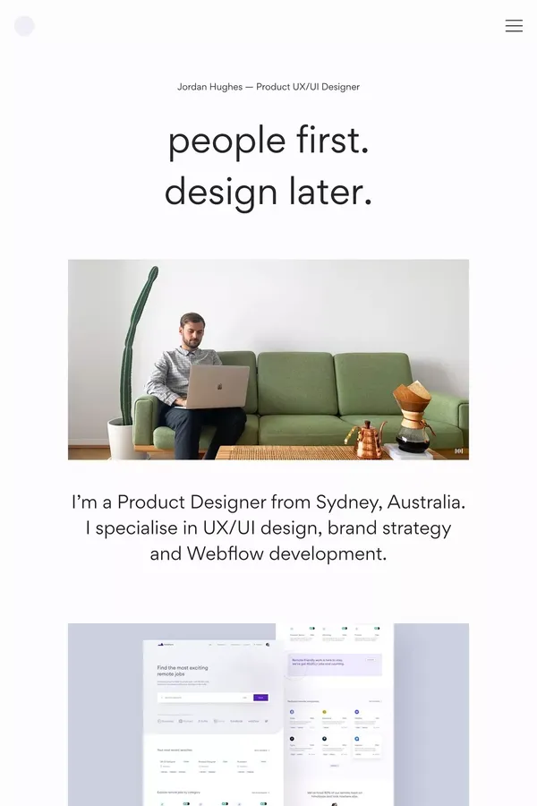 Jordan Hughes — Product UX/UI Designer - Portfolio design inspiration
