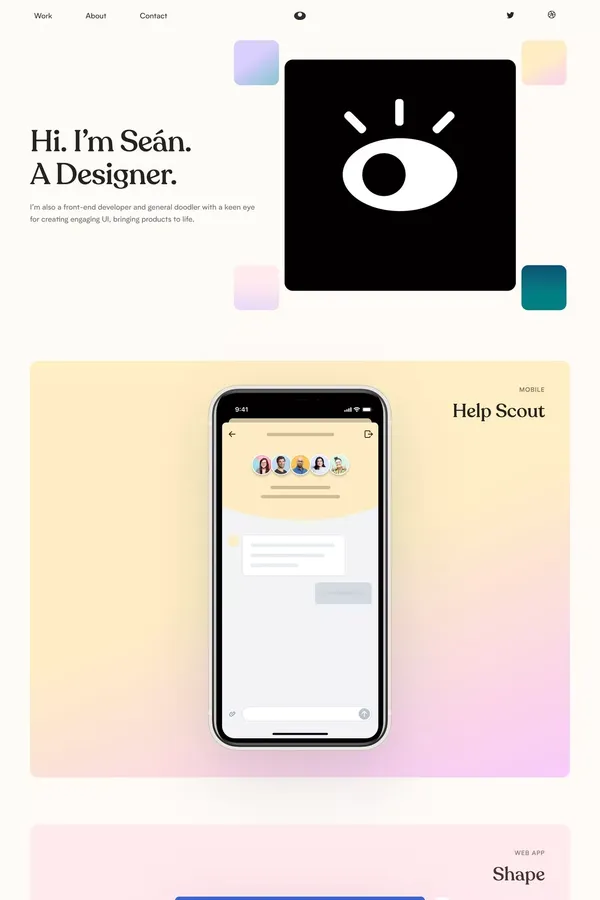 Sean Halpin | Product Designer | Work - Portfolio design inspiration