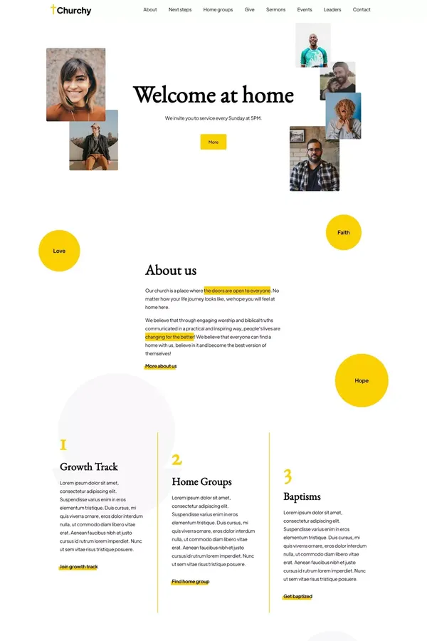 Churchy - Church Webflow Template - Template design inspiration