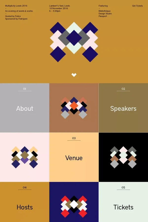 Multiplicity Leeds 2016 - Landing design inspiration