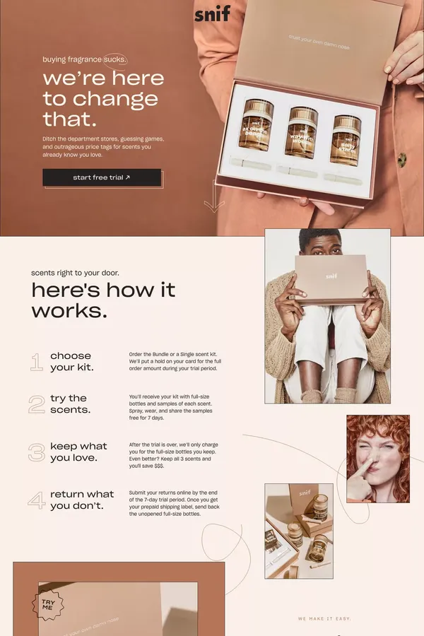 We bring the fragrance counter to you. Try today for $0. - Ecommerce design inspiration