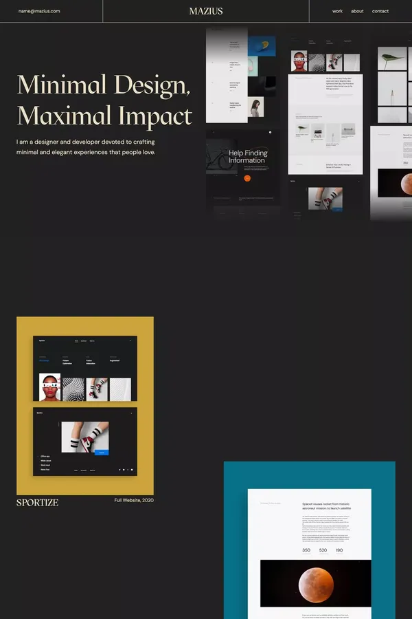 Mazius - Portfolio Webflow Template - Template design inspiration