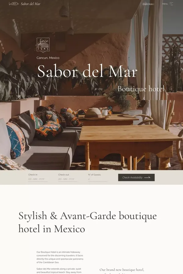 Sabor del Mar - Hotel Webflow Template - Template design inspiration
