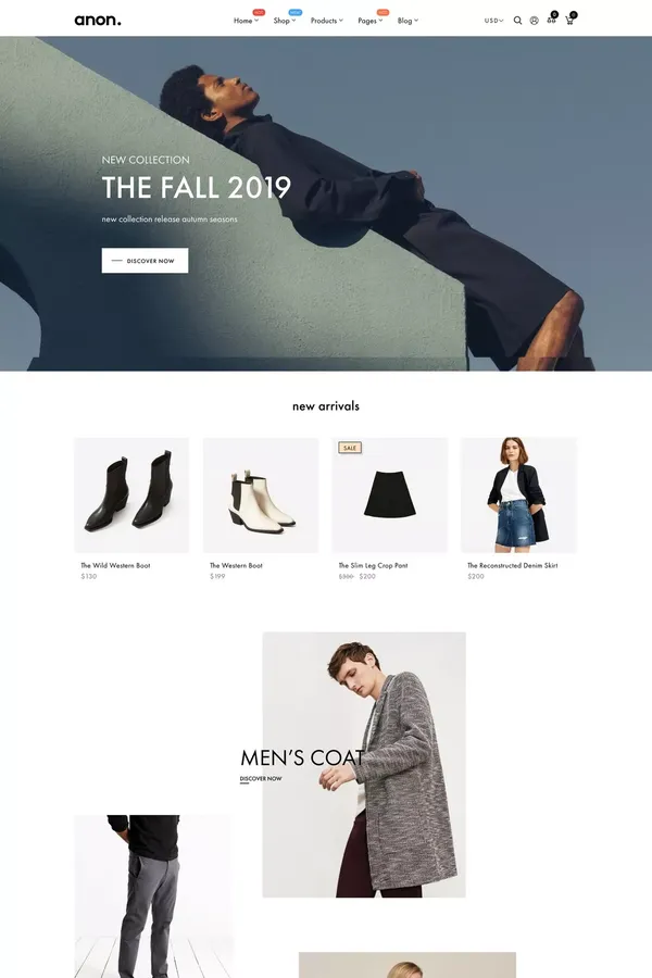 Anon - Minimal Responsive Shopify Theme by CleverSoft | ThemeForest - Template design inspiration